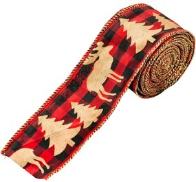 Fundita de Craciun REINDEER 5 cm x 5 m, rosie