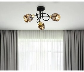 Plafoniera cu 3 spoturi design modern INDIANA auriu, negru