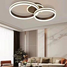 Lustra LED Cu Telecomanda, Elit's Esn F2331-2r, Intensitate Reglabila, 194W, Maro