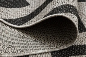 Covor sisal Floorlux 20340 argint si negru Zig Zag