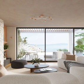 Lustră aplicată Sollux SL.1667 TIMBO 8xE27/15W/230V alb/bej/fag