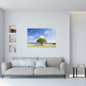 Tablou plaja cu copac (90x60 cm)