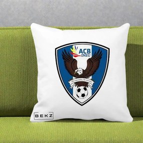 Perna Personalizata ACB Ineu Fotbal, 40x40 cm, Alba Mata, Husa Detasabila, Perna Inclusa, BEKZ®