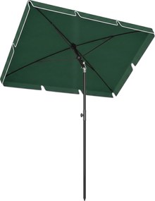 Outsunny Umbrelă pentru Grădină Dreptunghiulară, cu Inclinare Reglabilă și Stâlp din Aluminiu, 2x2.4m, Verde/Negru | Aosom Romania