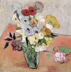 Reproducere Japanese Vase with Roses and Anemones, 1890, Vincent van Gogh