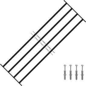 vidaXL Grilă Fereastră Negru 175 x 60 cm Oțel vopsit electrostatic
