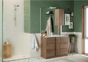 Set dulap baza si lavoar pe pardoseala maro LC Mobili Italia Jupiter 82x86x47 cm