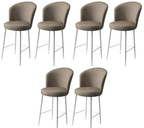 Set de scaune de bar Fora Cappuccino și Alb, 6buc., 6 buc.