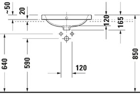 Duravit D-CODE 24025500002 - lavoar suspendat 55 x 44 cm, ceramică, alb lucios