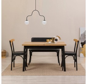 Set mobilier sufragerie Duvasa 24 (negru) (pentru 4 persoane). 1093795