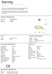Lustra LED cu telecomanda design modern Eternity 60cm