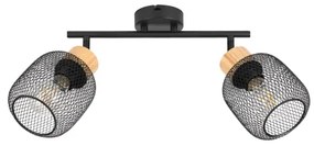 Brilagi - Spot de iluminat BASKLITE 2xE27/15W/230V lemn de cauciuc/negru