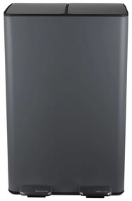 Coș de gunoi gri închis pentru reciclare/cu pedală 2x30 l din oțel Aliya – Spirella