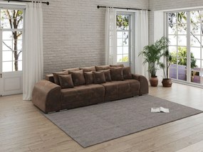 Canapea extensibilă dumonde cu 2 lăzi de depozitare si sezut confortabil din spuma high-density,Verona Madagaskar Brown 310x100 cm