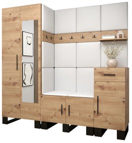 Set mobilier pentru hol Amanda 13 (Stejar artisan + Alb). 1085972