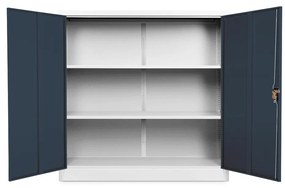 Dulap metalic universal mediu 120 x 40 x 120 cm, încuietoare cilindrică, antracit - ral 7016