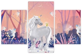 Tablou - Unicorn în pădurea fermecată (90x60 cm)