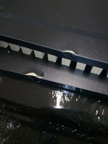 OFERTA Dulap TV suspendat MEORATI 150x40 cm, negru/dub artisan II. calitate