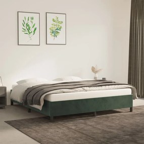 Cadru de pat, verde inchis, 160x200 cm, catifea Verde inchis, 35 cm, 160 x 200 cm