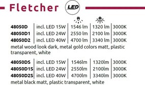 Plafoniera LED metal negru FLETCHER D2