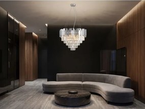 Lustru cu cristale pe cablu PLAZA 9xE14/40W/230V Ø 60 cm argintiu
