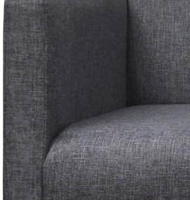 241664 vidaXL Bancă cu perne căptușite, textil, lemn de hevea, gri închis