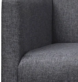241664 vidaXL Bancă cu perne căptușite, textil, lemn de hevea, gri închis