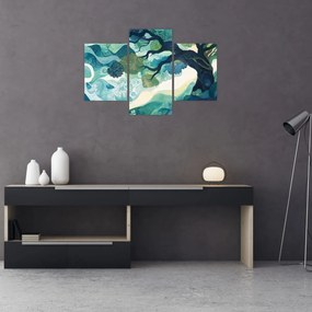 Tablou – Coroană verde a arborelui vieții (90x60 cm)