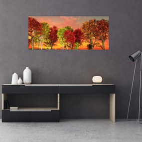 Tablou - Copaci colorate (120x50 cm)