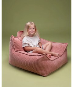 Fotoliu puf pentru copii roz cu tapițerie din catifea reiată Chair – Wigiwama