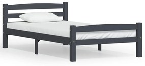 322090 vidaXL Cadru de pat, gri închis, 100x200 cm, lemn masiv de pin