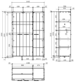 Dulap ERIK cu 3 uși, alb – Vipack