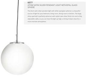 Lustra / Pendul design modern 30cm Atom silver / opal 6077 SRT