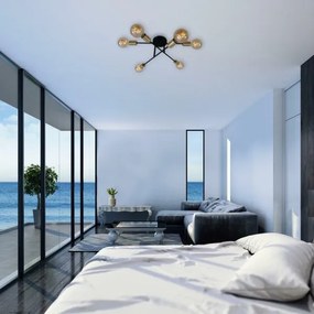 Lustră aplicată Briloner 3868-065 BLACK STEEL 6xE27/60W/230V