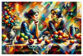 Tablou doamne la masă cu fructe
