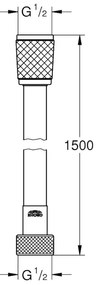Furtun de dus crom 150 cm, Grohe Relexaflex