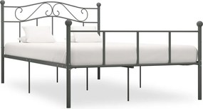 vidaXL Cadru de pat, gri, 160 x 200 cm, metal
