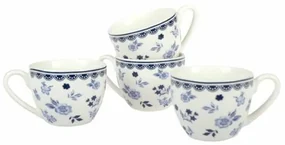 Set de 4 căni de porțelan Floral,  90 ml