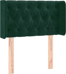 vidaXL Tăblie pat cu aripioare verde închis 83x16x78/88 cm catifea