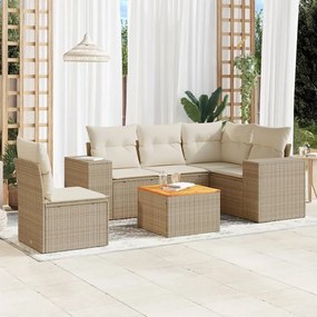vidaXL Set canapele de grădină cu perne, 6 piese, bej, poliratan