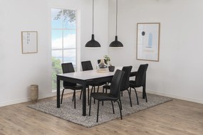 Mazzoni BARON piele ecologică neagră P-01/picioare negre - SCAUN MODERN PENTRU LIVING/SUFRAGERIE/BUCĂTĂRIE/BIROU