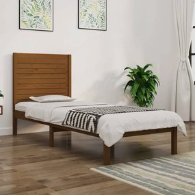 3104576 vidaXL Cadru de pat single, maro miere, 90x190 cm, lemn masiv