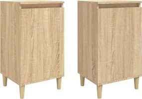vidaXL Noptiere, 2 buc., stejar sonoma, 40x35x70 cm, lemn prelucrat
