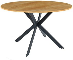 Masa TALIA II, stejar/negru mat, 90x90x76 cm