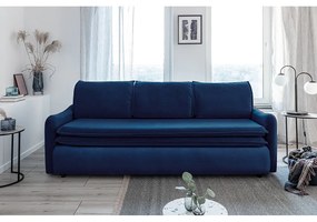 Canapea extensibilă din catifea Miuform Tender Eddie, albastru marin