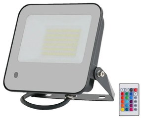 Proiector LED RGBW dimabil LED/50W/230V IP65 gri + telecomandă