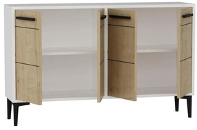 Comodă Daduko (alb + stejar zafir) . 1095301