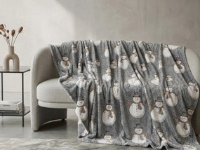 Patura pufoasa de Craciun luminata SNOW BUDDY, gri Dimensiune: 150 x 200 cm