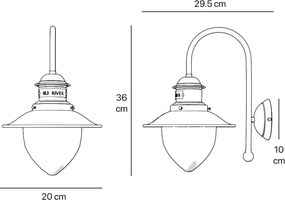 Aplica de perete exterior IP44 realizata manual din alama Amalfi