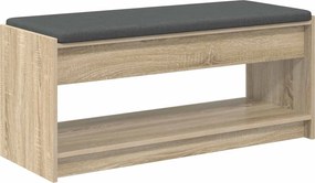 vidaXL Bancă pentru hol cu pernă Stejar Sonoma 103 x 38 x 45 cm